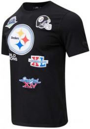 ピッツバーグ スティーラーズ プロスタンダード スーパーボウル チャンピオンズ 両面Tシャツ (黒)/ Pittsburgh Steelers