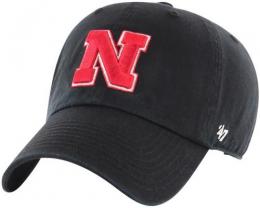 ネブラスカ コンハスカーズ '47BRAND ( フォーティーセブンブランド ) NCAA レガシー クリーンアップ スラウチ CAP (黒)/ Nebraska Cornhuskers