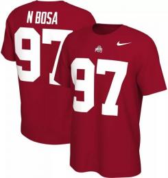 ニック・ボサ オハイオステイト バックアイズ ナイキ プレイヤー&ナンバー両面Tシャツ (スカーレット)/ Nick Bosa Ohio State Buckeyes