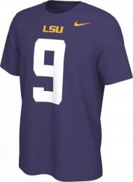 ジョー・バロウ ルイジアナステイト タイガース ナイキ プレイヤー&ナンバー両面Tシャツ (紫)/ Joe Burrow LSU Tigers