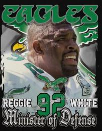 レジー ホワイト フィラデルフィア イーグルス ミッチェル&ネス 防衛大臣 実写 Tシャツ (黒)/ Reggie White Philadelphia Eagles