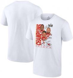 カンザスシティ チーフス 第58回スーパーボウル優勝記念 カリカチュアTシャツ(白) / Kansas City Chiefs