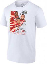 カンザスシティ チーフス 第58回スーパーボウル優勝記念 カリカチュアTシャツ(白) / Kansas City Chiefs