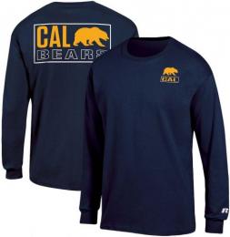 カリフォルニア ゴールデンベアーズ ラッセル コットン 両面長袖Tシャツ (紺)/ California Golden Bears