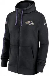 ボルチモア レイブンズ ナイキ '24 サイドライン フルジップ パーカー(黒)/ Baltimore Ravens