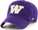 ワシントン ハスキーズ '47BRAND ( フォーティーセブンブランド ) NCAA レガシー クリーンアップ スラウチ CAP (紫)/ Washington Huskies