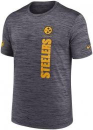 ピッツバーグ スティーラーズ ナイキ '24 サイドライン ベロシティ Tシャツ1 (ドライフィット版) (黒) / Pittsburgh Steelers