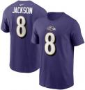 ラマー・ジャクソン ボルチモア レイブンズ ナイキ プレイヤーナンバー両面Tシャツ (紫)/ Lamar Jackson Baltimore Ravens