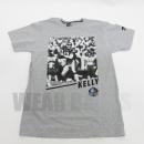 ジム・ケリー バッファロー ビルズ マジェスティック PRO FOOTBALL HALL OF FAME (殿堂入り) PICTORIAL HISTORY Tシャツ(グレー)/ Jim Kelly Buffalo Bills