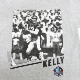 ジム・ケリー バッファロー ビルズ マジェスティック PRO FOOTBALL HALL OF FAME (殿堂入り) PICTORIAL HISTORY Tシャツ(グレー)/ Jim Kelly Buffalo Bills